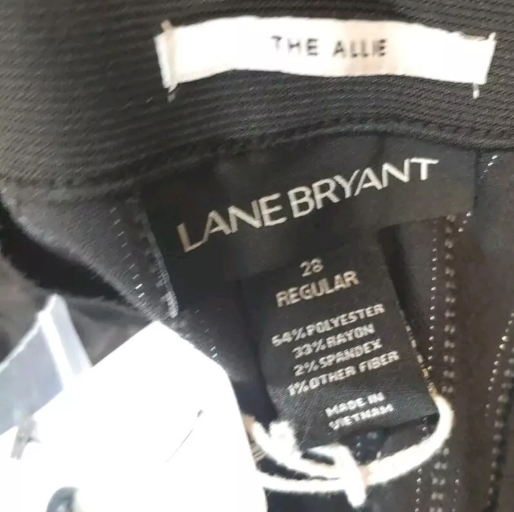 Lane Bryant Wide Leg Allie Pant Trousers Woman Plus 28W 5X Black Pinstriped New - Picture 8 of 12